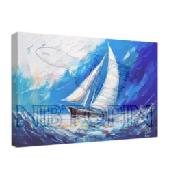 material Sailboat Oil Paintings Canvas Prints Blue in North Carolina